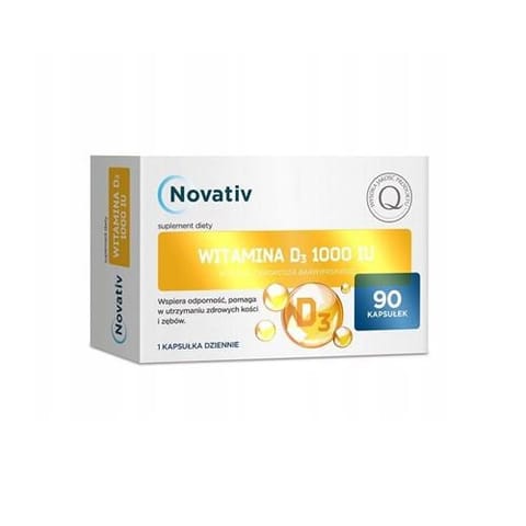 ⁨Novativ Vitamin D3 1000 IU 90 capsules⁩ at Wasserman.eu