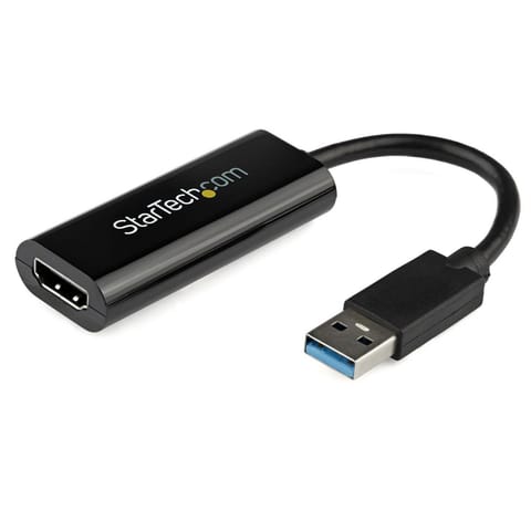 ⁨StarTech.com USB 3.0 to HDMI Adapter - 1080p (1920x1200) - Slim/Compact USB Type-A to HDMI Display Adapter Converter for Monitor - External Video & Graphics Card - Black - Windows Only⁩ at Wasserman.eu