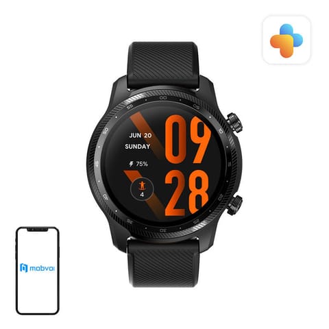 ⁨Mobvoi TicWatch Pro3 Ultra 3.53 cm (1.39") AMOLED 47 mm Digital 454 x 454 pixels Touchscreen Black Wi-Fi GPS (satellite)⁩ at Wasserman.eu