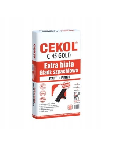 ⁨Gładź szpachlowa Cekol C-45 extra biała 1 kg⁩ w sklepie Wasserman.eu