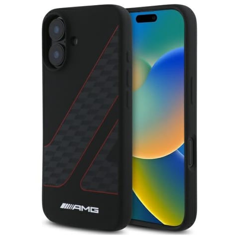⁨AMG AMHMP16S2SCFR iPhone 16 6,1"         czarny/black hardcase Checkered Flag Pattern MagSafe⁩ w sklepie Wasserman.eu