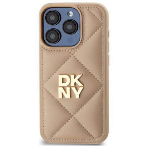 ⁨DKNY DKHCP14LPQDSLE iPhone 14 Pro 6.1"    beżowy/beige Quilted Stack Logo⁩ w sklepie Wasserman.eu