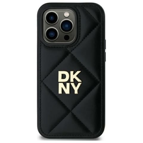 ⁨DKNY DKHCP14SPQDSLK iPhone 14 6.1"        czarny/black Quilted Stack Logo⁩ w sklepie Wasserman.eu