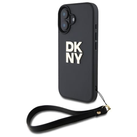 ⁨DKNY DKHCP16SPBSWSK iPhone 16 6.1"        czarny/black hardcase Wrist Strap Stock Logo⁩ w sklepie Wasserman.eu