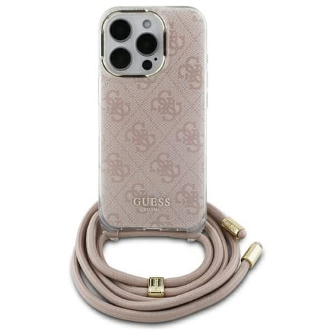 ⁨Guess GUHCP16SHC4SEP iPhone 16 6.1"       różowy/pink hardcase Crossbody Cord 4G Print⁩ w sklepie Wasserman.eu