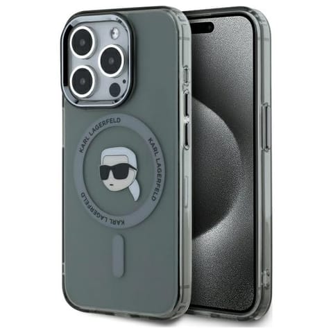 ⁨Karl Lagerfeld KLHMP15XHLSKIK iPhone 15   Pro Max 6.7" czarny/black hardcase IML Metal Karl Head MagSafe⁩ w sklepie Wasserman.eu