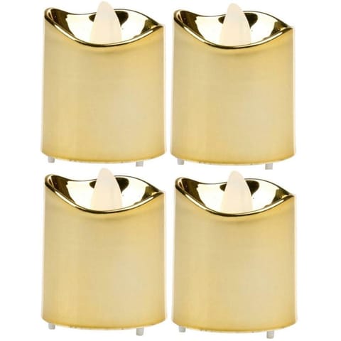 ⁨ZESTAW 4 ŚWIECZEK TEA LIGHT LED GOLD⁩ w sklepie Wasserman.eu