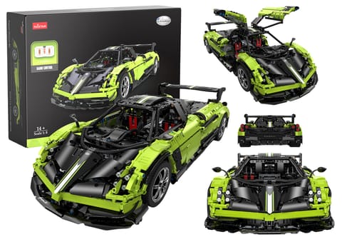 ⁨Klocki Konstrukcyjne Auto RC Rastar 1:8 Pagani Huyara BC Zielone 2896 Elementów⁩ w sklepie Wasserman.eu