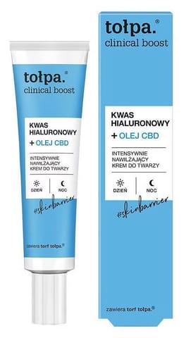 ⁨TOŁPA Clinical Boost Kwas hialuronowy + Olej CBD Krem nawilżający do twarzy 40 ml⁩ w sklepie Wasserman.eu