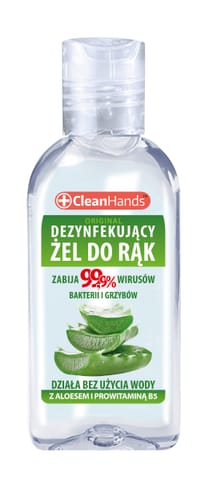 ⁨CLEAN HANDS Żel dezynfekujący do rąk - z Aloesem i Prowitaminą B5 50 ml⁩ w sklepie Wasserman.eu