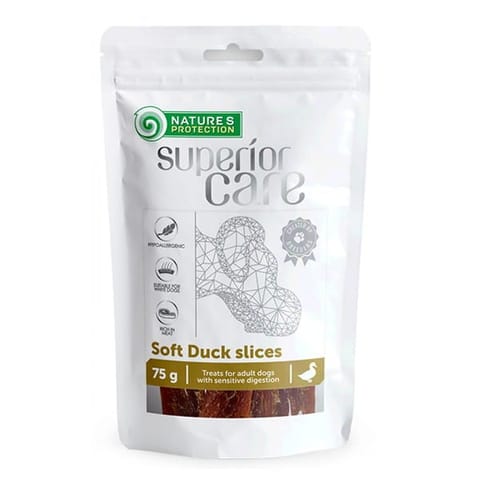 ⁨NATURE'S PROTECTION Superior Care White Dogs Delicate Duck Strips - dog treat - 75 g⁩ at Wasserman.eu