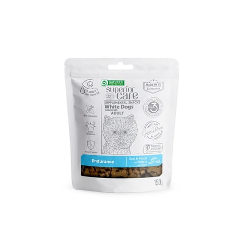 ⁨Nature's Protection SC White Dogs Adult Endurance Insects Rice 150g⁩ w sklepie Wasserman.eu