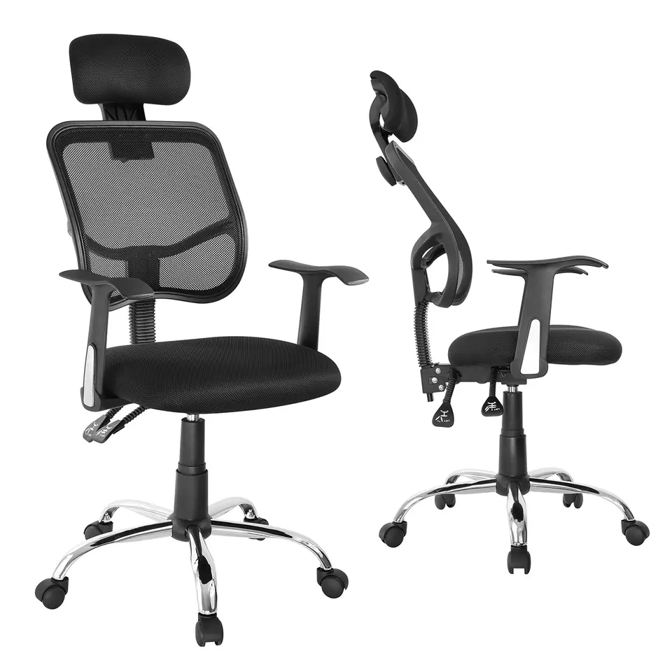 ⁨Mesh ergonomic office chair ERGOOFFICE.EU, with high backrest, adjustable headrest, max 150kg, ER-413⁩ at Wasserman.eu