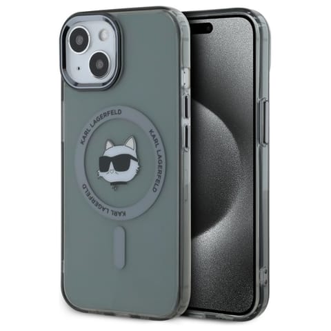 ⁨Karl Lagerfeld KLHMP15SHLSCHK iPhone 15   6.1" czarny/black hardcase IML Metal Choupette Head MagSafe⁩ w sklepie Wasserman.eu