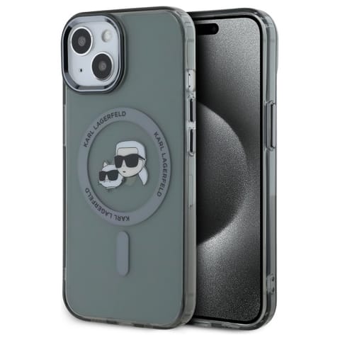 ⁨Karl Lagerfeld KLHMP15SHLSKCK iPhone 15   6.1" czarny/black hardcase IML Metal Karl&Choupette Head MagSafe⁩ w sklepie Wasserman.eu