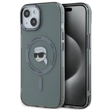 ⁨Karl Lagerfeld KLHMP15SHLSKIK iPhone 15   6.1" czarny/black hardcase IML Metal Karl Head MagSafe⁩ w sklepie Wasserman.eu