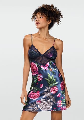 ⁨HALKA FLOWERS DK-HA SATYNA 001 (kolor WZÓR 1, rozmiar XL)⁩ w sklepie Wasserman.eu