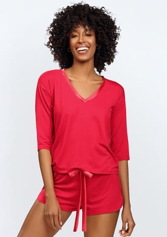 ⁨KOMPLET EDITH WISKOZA CZERWONY (kolor czerwony, rozmiar 2xl)⁩ w sklepie Wasserman.eu
