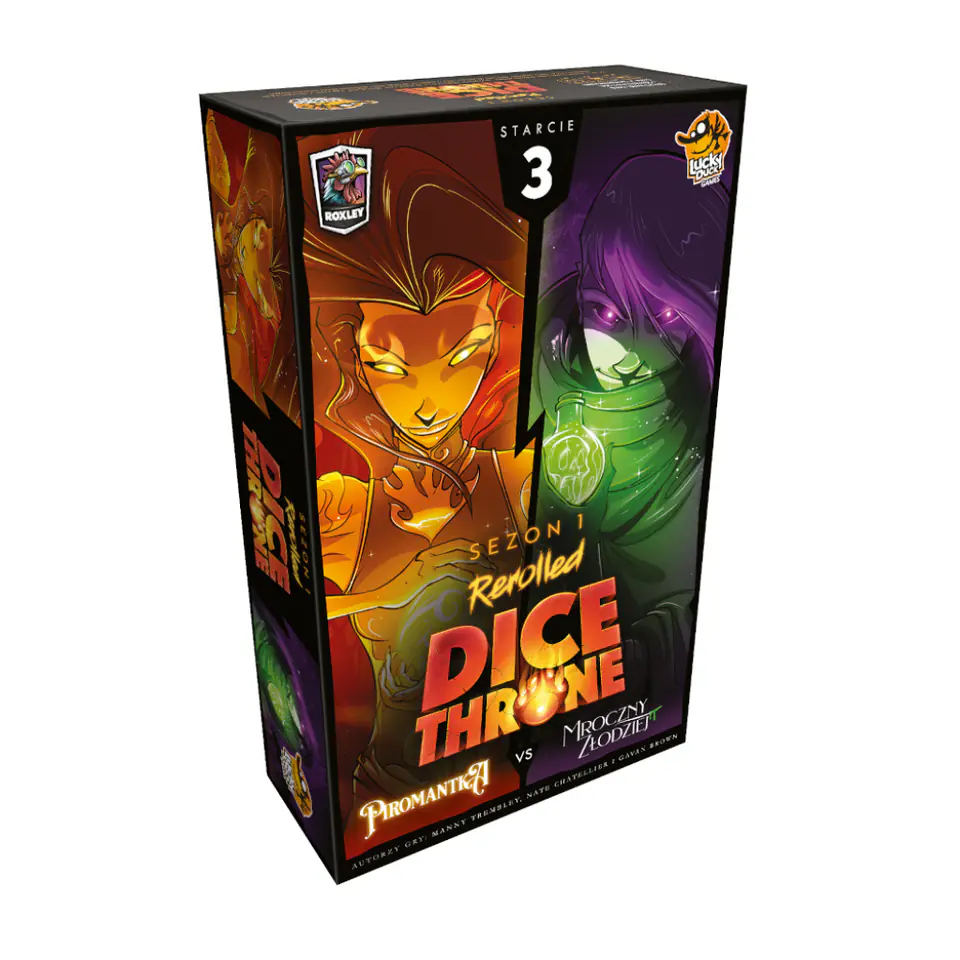 ⁨GAME DICE THRONE: PYROMANCER vs THE DARK THIEF - LUCKY DUCK GAMES⁩ at Wasserman.eu