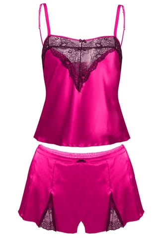 ⁨KOMPLET ZALA SATYNA PINK (kolor pinkowy, rozmiar L)⁩ w sklepie Wasserman.eu