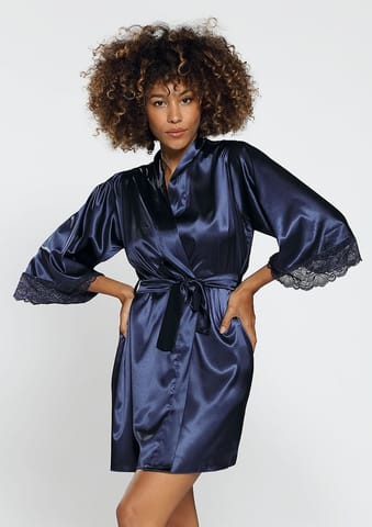 ⁨Belinda bathrobe navy blue (size L)⁩ at Wasserman.eu