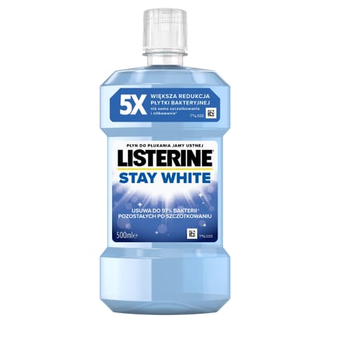 ⁨LISTERINE Płyn do płukania jamy ustnej Stay White 500 ml⁩ w sklepie Wasserman.eu