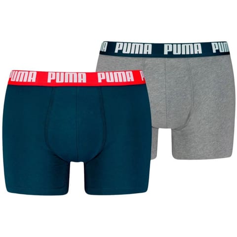 ⁨Bokserki Puma Everyday Basic 2szt M 938320 (kolor Niebieski. Szary/Srebrny, rozmiar M)⁩ w sklepie Wasserman.eu