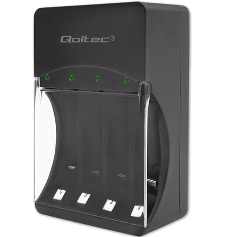⁨QOLTEC ŁADOWARKA DO AKUMULATORKÓW NI-MH TYPU R03/AAA R06/AA | 300MA⁩ w sklepie Wasserman.eu