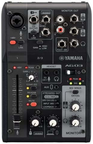 ⁨Yamaha AG03 MK2 czarny - 3-kanałowy mikser do streamingu na żywo z interfejsem audio USB⁩ w sklepie Wasserman.eu