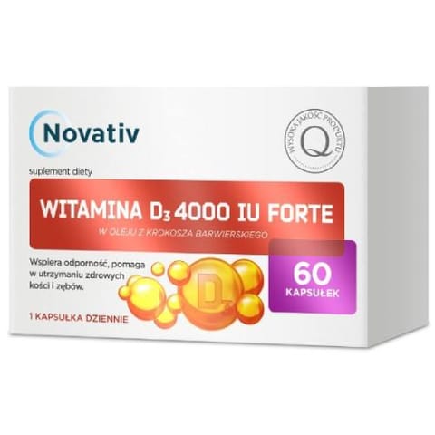 ⁨Novativ Vitamin D3 Forte 4000 IU Forte 60 capsules⁩ at Wasserman.eu