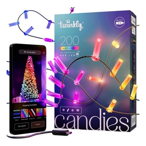 ⁨Twinkly Candies LED Christmas tree lights TWKC200RGB-G Candle shape⁩ at Wasserman.eu