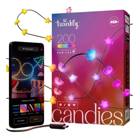 ⁨Twinkly Candies LED Christmas tree lights TWKS200RGB-G 6 m 200 star lights⁩ at Wasserman.eu