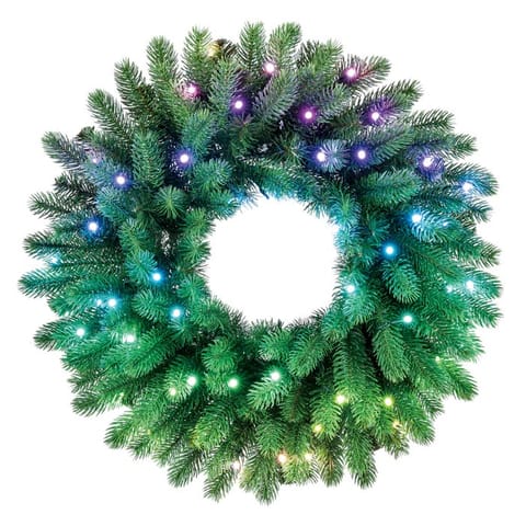 ⁨Twinkly pre-lit wreath 50 RGB LED Green wire Plug type C⁩ at Wasserman.eu