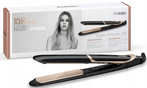 ⁨BaByliss Super Smooth 235 Titanium Straightening iron Warm Black, Rose Gold 98.4" (2.5 m)⁩ at Wasserman.eu