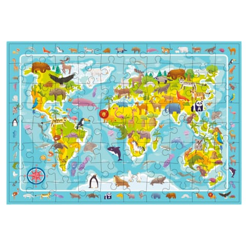 ⁨Animal World Map Observa tion Puzzle⁩ at Wasserman.eu