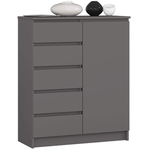 KOMODA K80 1D 5SZ PK GRAFIT SZARY w sklepie Wasserman.eu