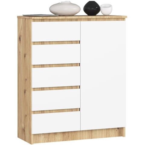 KOMODA K80 1D 5SZ PK DĄB ARTISAN / BIAŁA w sklepie Wasserman.eu