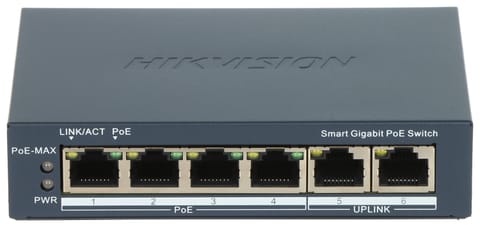 SWITCH POE DS-3E1506P-EI 4-PORTOWY Hikvision w sklepie Wasserman.eu