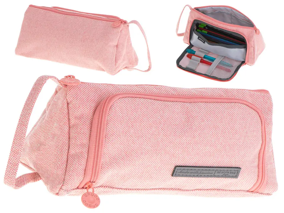 ⁨School pencil case double pouch bag pink⁩ at Wasserman.eu