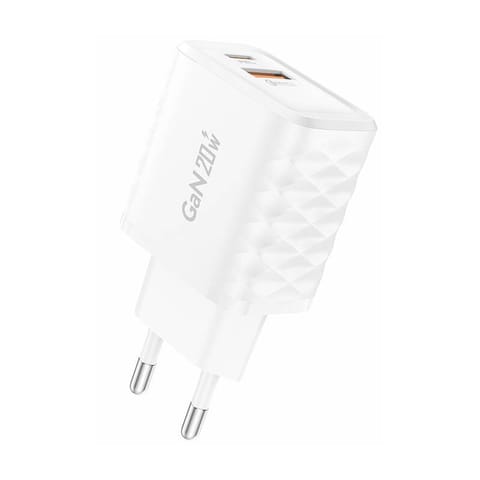 ⁨Ładowarka sieciowa Foneng EU56 1xUSB-A, 1xUSB-C, 20W (Biała)⁩ w sklepie Wasserman.eu