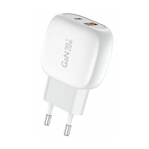 ⁨Ładowarka sieciowa Foneng EU41 USB-C+USB-A 20W (biała)⁩ w sklepie Wasserman.eu