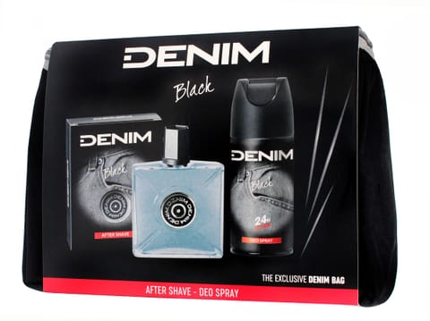 ⁨DENIM ZESTAW Kosmetyczka BLACK (Woda p/gol+ deo)⁩ w sklepie Wasserman.eu