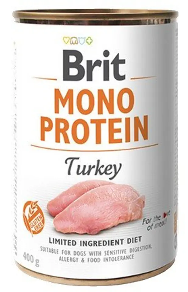 ⁨BRIT Mono Protein TURKEY - Wet dog food 400g⁩ at Wasserman.eu