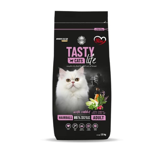 ⁨BIOFEED Tasty Cats Life Hairball Rabbit - dry cat food - 1,5kg⁩ at Wasserman.eu