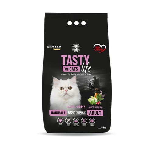 ⁨BIOFEED Tasty Cats Life Hairball Rabbit - dry cat food - 8kg⁩ at Wasserman.eu