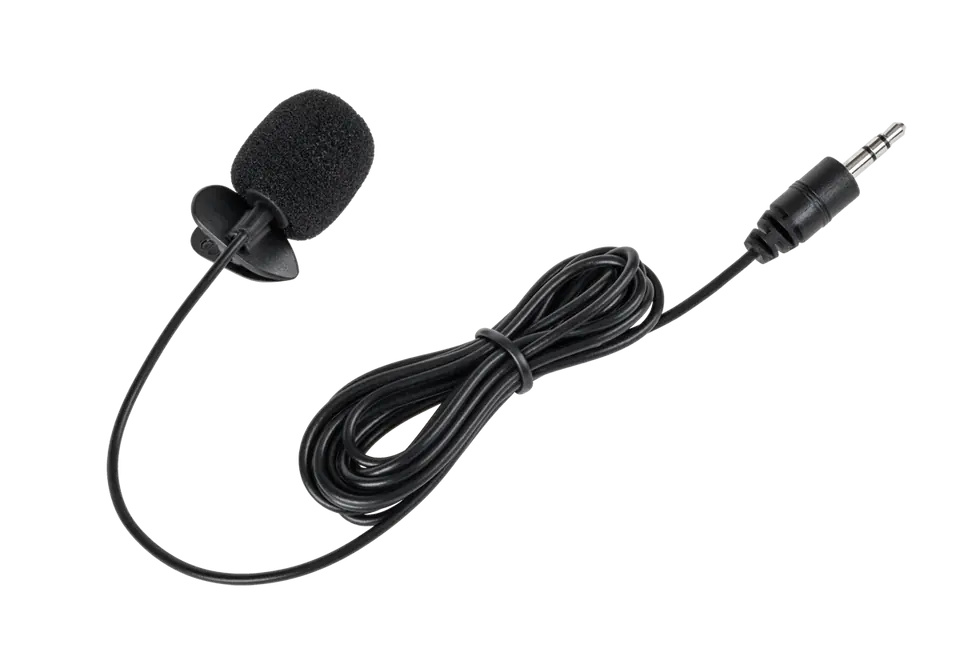 ⁨Microphone with clip on jack cable 3,5mm 2m⁩ at Wasserman.eu