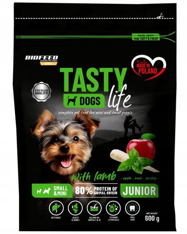 ⁨BIOFEED Tasty Life Junior Small Lamb - dry dog ​​food - 600g⁩ at Wasserman.eu