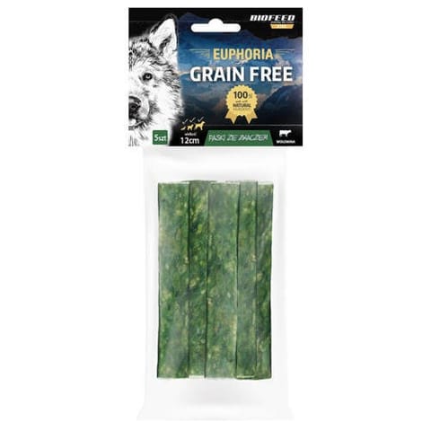 ⁨BIOFEED Euphoria Grain Free Strips with Rumen - dog treat - 5 pcs.⁩ at Wasserman.eu