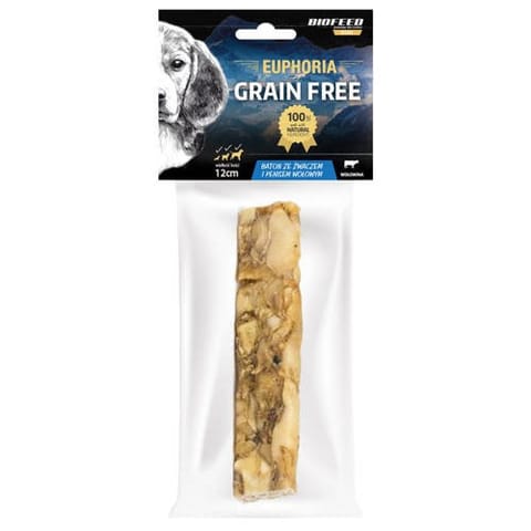 ⁨BIOFEED Euphoria Grain Free Bar with tripe and beef penis - dog treat - 12cm⁩ at Wasserman.eu