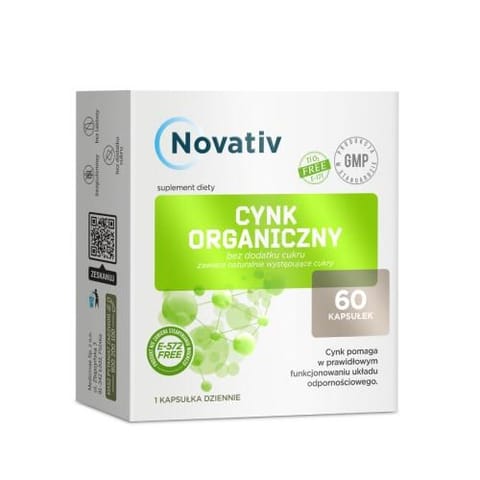 ⁨Novativ Organic Zinc 60 capsules⁩ at Wasserman.eu